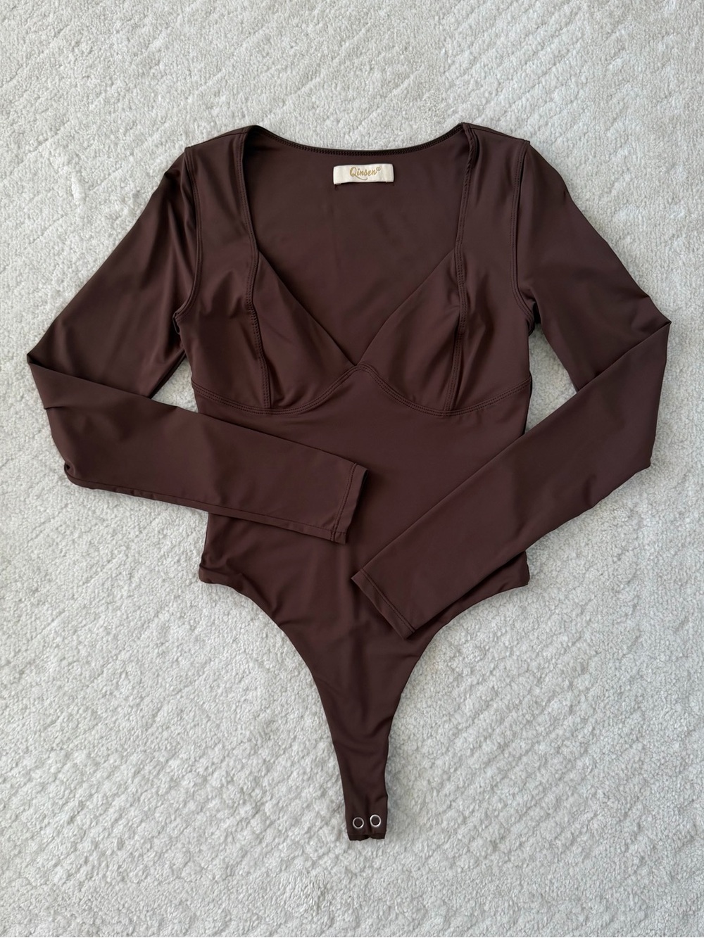 Qinsen Brown Sculpting Long Sleeve
